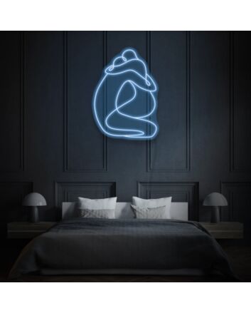 Minimalist Figures Hugging LED Neon Sign