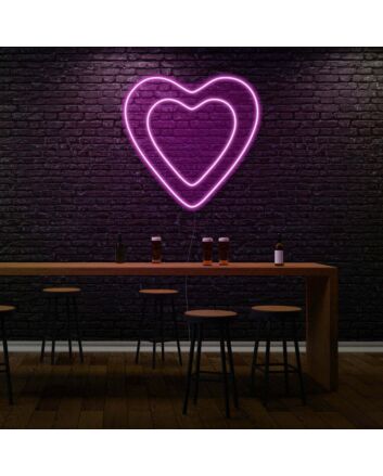 Heart in Heart LED Light Sign