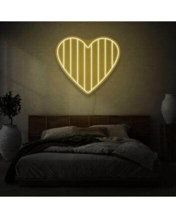Striped Heart LED Neon Light