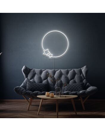 Moon and Stars Custom Neon Light