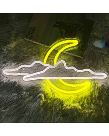 Sky Clouds Crescent Moon Decorating Neon Signs