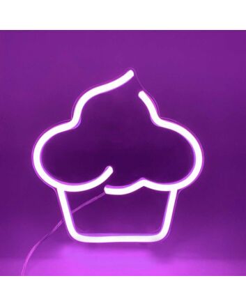 Mini Pink Cupcake Decorated Neon Signs