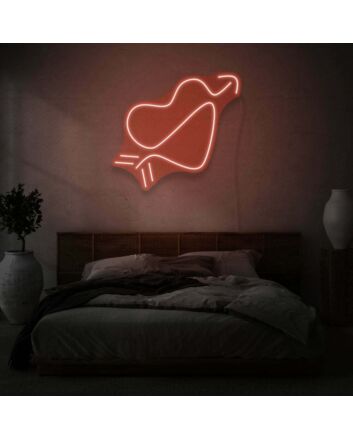 Minimalist Heart Pierced with Arrow LED Neon Light