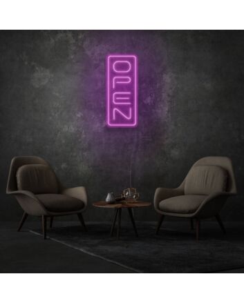 Customize Vertical Open Sign Neon Stylish Entry Announcement