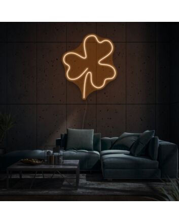 Clover Neon Luck and Nature in Green Glow