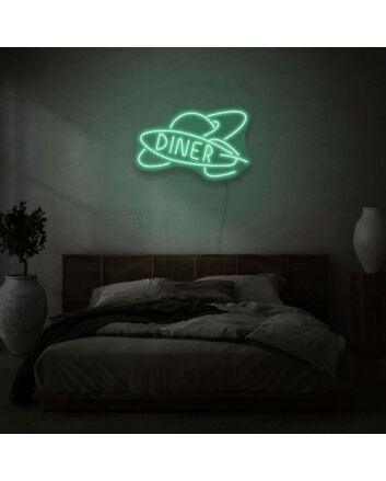 Customize Diner in Space Neon Out-of-this-World Eating Experience