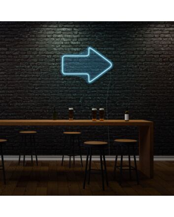 Arrow Pointing Right Neon Moving Forward Illuminated