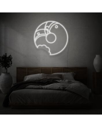 Partially Eaten Donut Neon Whimsy and Appetite