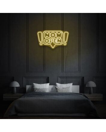 Customize Now Open Neon Writing in Comic Cloud Playful and Inviting