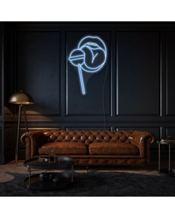 Woman Lips Neon Sign Sensual Beauty Illuminated