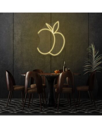 Peach Neon Art Sweet Charm and Juiciness