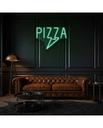 PiZZa Neon Text Classic Italian Delight