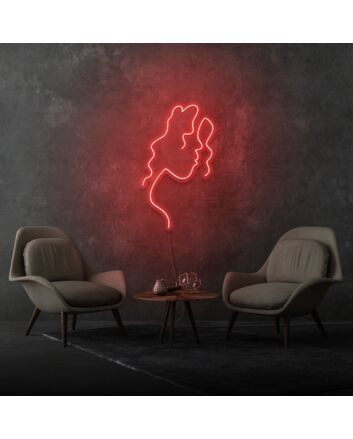 Woman Face Side Profile Aesthetic Neon Artistic Beauty and Grace