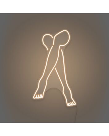 Crossed Legs Neon Elegant and Relaxed Posture