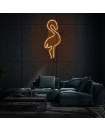 Minimalist Flamingo Neon Elegant Simplicity and Grace
