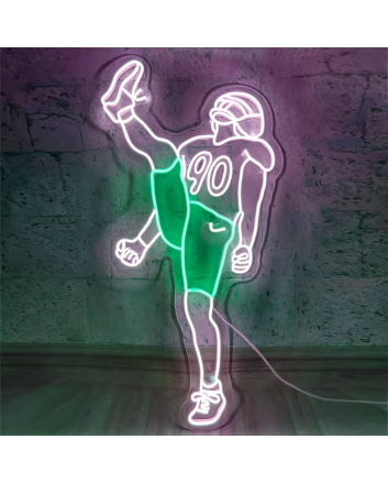 Touchdown Heroes Vibrant American Football Players Neon