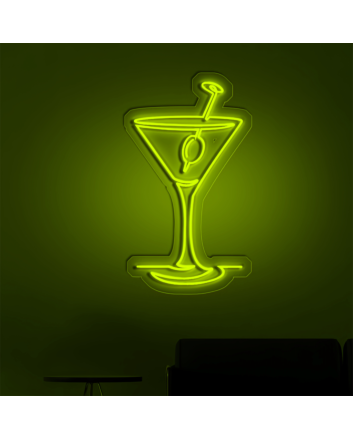 Cocktail Glasses Bar Neon Signs