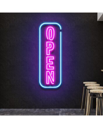 OPEN Neon Sign Welcome for Visitors and Guests