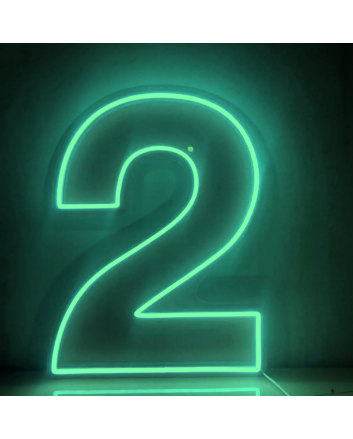 Number 2  LED Neon Sign