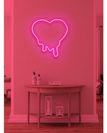 Dripping heart Neon Light Love Melting in Warmth and Affection