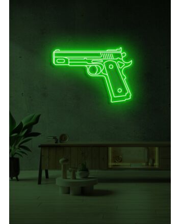 Gun LED Neon Bold Statement for Edgy Decor