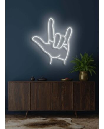 Hand sign Neon Artistic Expression of Communication and Style