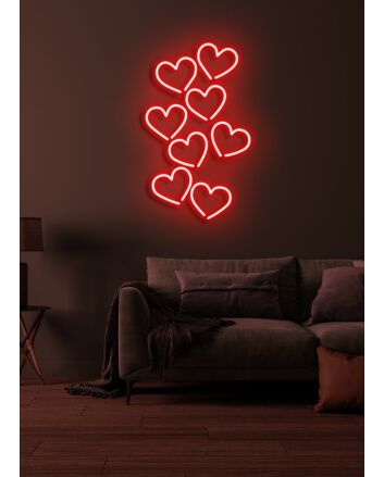 Hearts Neon Sign Love and Romance in Radiant Light