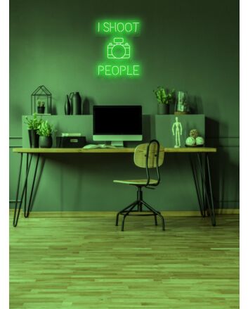 I shoot people Photographer's Neon Tribute to Capturing Moments