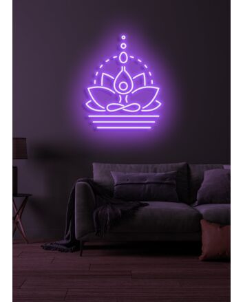 Lotus flower Neon Serenity and Rebirth in Bloom