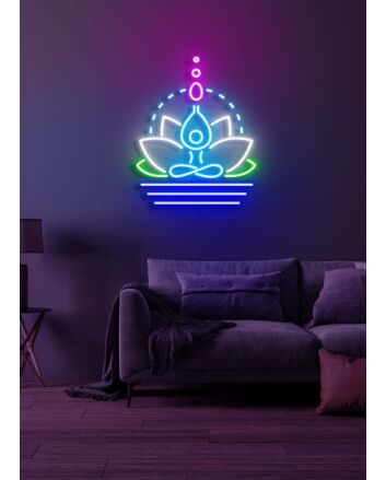 Lotus flower Neon Serenity and Rebirth in Bloom
