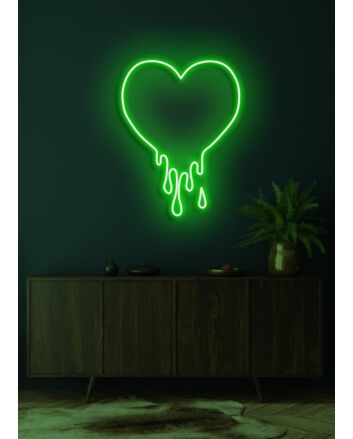 Melting heart Neon Warmth and Love in Fluid Form