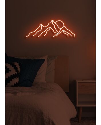 Mountain Sunrise Neon Dawn of New Beginnings