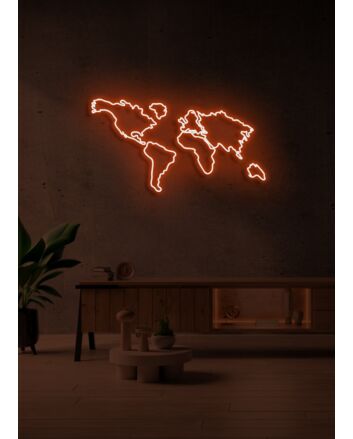 World map Neon Adventure Awaits in Glowing Lines