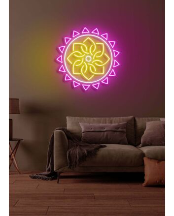 Yoga flower Serene Neon Bloom for Peaceful Spaces