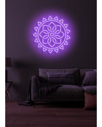 Yoga flower Serene Neon Bloom for Peaceful Spaces