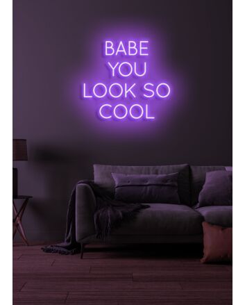 Babe, you look so cool Neon Flattering Compliment in a Stylish Setting
