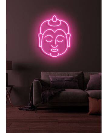 Buddha Neon Serene Illumination Reflecting Peace and Enlightenment