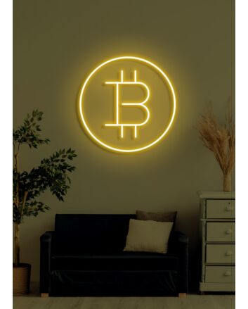 Bitcoin Neon Dazzling Symbol of the Digital Age's Currency Revolution