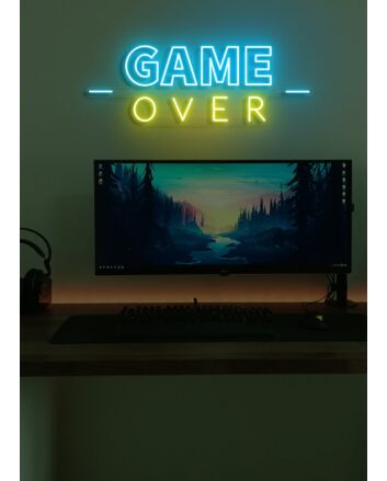 Game Over Neon Final Curtain for Gaming Sessions