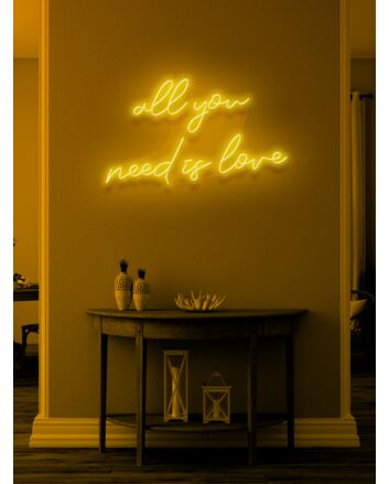 All You Need Is Love Neon Singing the Tune of Universal Love