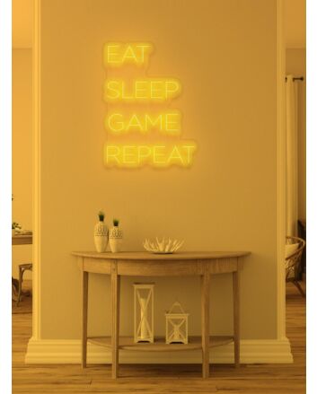 Eat Sleep Game Repeat Neon Tribute to Gaming Lifestyle