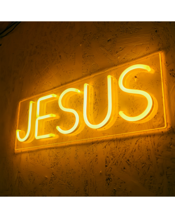 Jesus Saves Radiate His Divine Grace in Neon