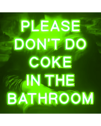 Please Don't Do Coke In The Bathroom Humorous Neon Reminder