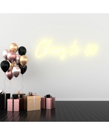Cheers to 40 Neon Sign Toasting to Four Fabulous Decades