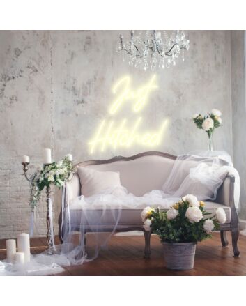 Just Hitched Joyous Neon Celebration for Newlyweds