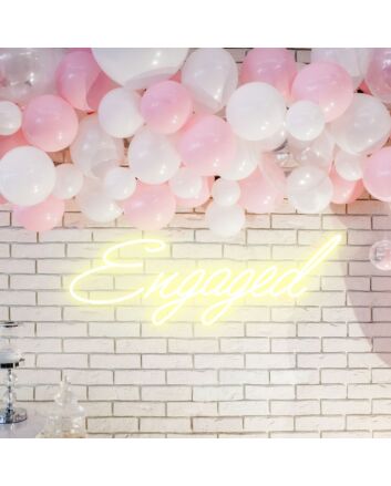 Engaged Neon Illumination Celebrating Love