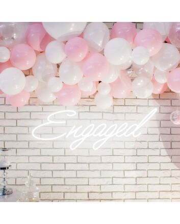 Engaged Neon Illumination Celebrating Love