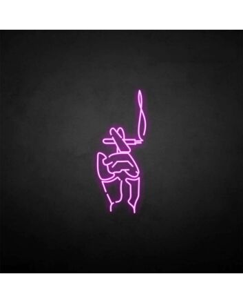 &#39;Cigarrate in hand&#39; neon sign