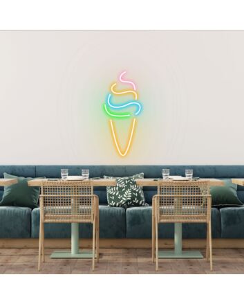Ice Cream Swirl Whimsical Neon for Dessert Stations