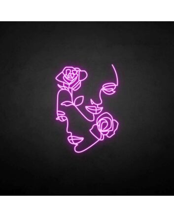 &#39;Flower and people&#39; neon sign